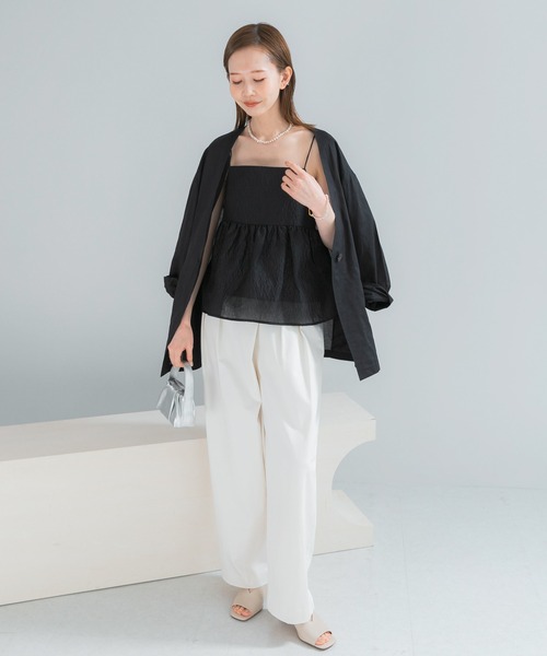 URBAN RESEARCH ROSSO WOMEN(アーバンリサーチ ロッソ)の「シアージャガードレイヤードキャミソール(その他トップス・レディース・ブラック・FREE)」の5枚目の写真