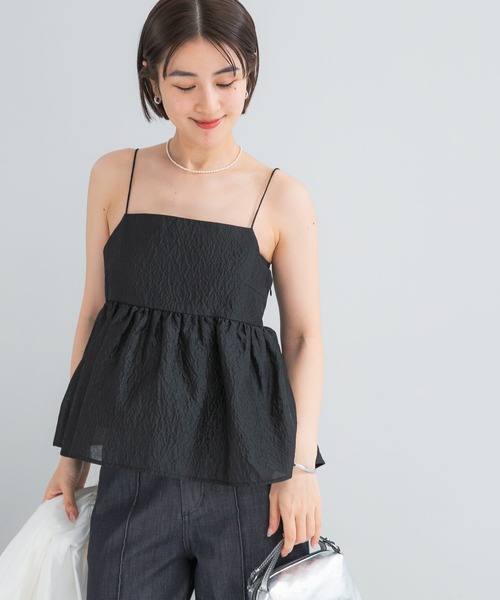 URBAN RESEARCH ROSSO WOMEN(アーバンリサーチ ロッソ)の「シアージャガードレイヤードキャミソール(その他トップス・レディース・ブラック・FREE)」の6枚目の写真