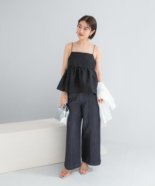 URBAN RESEARCH ROSSO WOMEN(アーバンリサーチ ロッソ)の「シアージャガードレイヤードキャミソール(その他トップス・レディース・ブラック・FREE)」の7枚目の写真