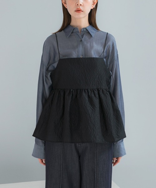 URBAN RESEARCH ROSSO WOMEN(アーバンリサーチ ロッソ)の「シアージャガードレイヤードキャミソール(その他トップス・レディース・ブラック・FREE)」の8枚目の写真