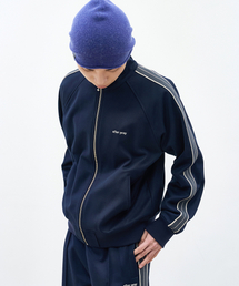 AFTERPRAY（アフタープレイ）の「ジャカードジャージトラックジャケットネイビー（ナイロンジャケット）」