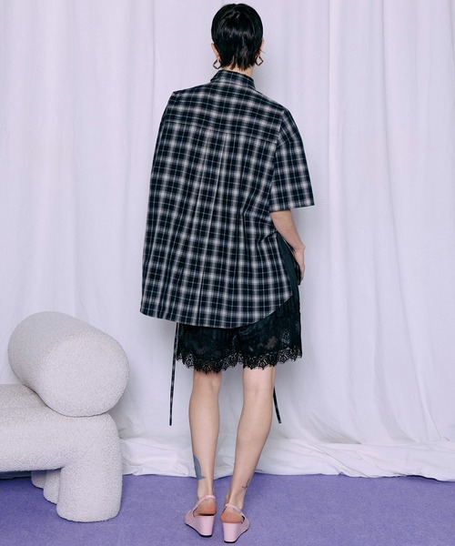 MAISON SPECIAL(メゾンスペシャル)の「Shadow Stripe Lace Shorts/シャドーストライプレースショートパンツ(その他パンツ・レディース・ホワイト/ブルー/ブラック・38/36)」の14枚目の写真