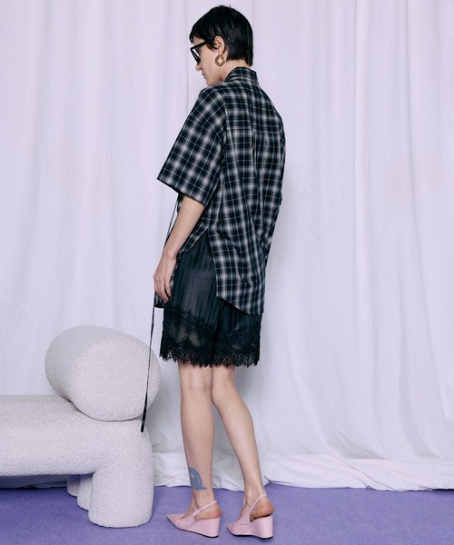 MAISON SPECIAL(メゾンスペシャル)の「Shadow Stripe Lace Shorts/シャドーストライプレースショートパンツ(その他パンツ・レディース・ホワイト/ブルー/ブラック・38/36)」の12枚目の写真