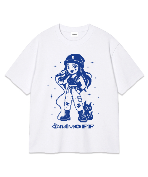 RANDOMOFF(ランダムオフ)の「PIXEL VOX KID OVER FIT T-SHIRT (3color)(Tシャツ/カットソー・メンズ・ホワイト/ブラック/ネイビー・SMALL/MEDIUM/LARGE/X-LARGE)」の4枚目の写真