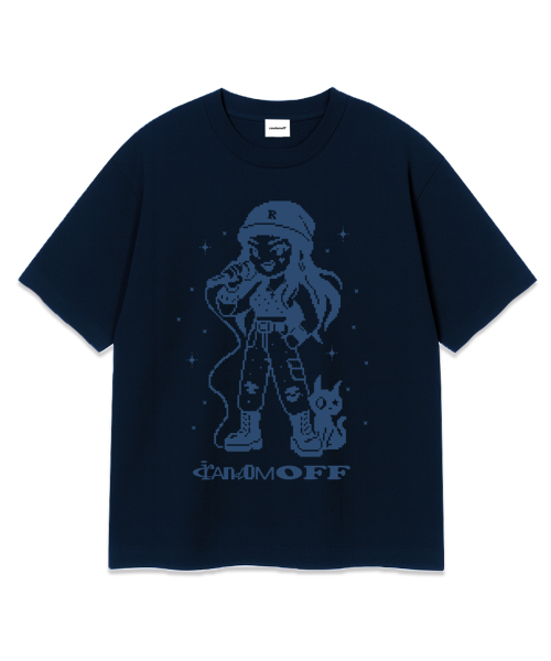 RANDOMOFF(ランダムオフ)の「PIXEL VOX KID OVER FIT T-SHIRT (3color)(Tシャツ/カットソー・メンズ・ホワイト/ブラック/ネイビー・SMALL/MEDIUM/LARGE/X-LARGE)」の6枚目の写真