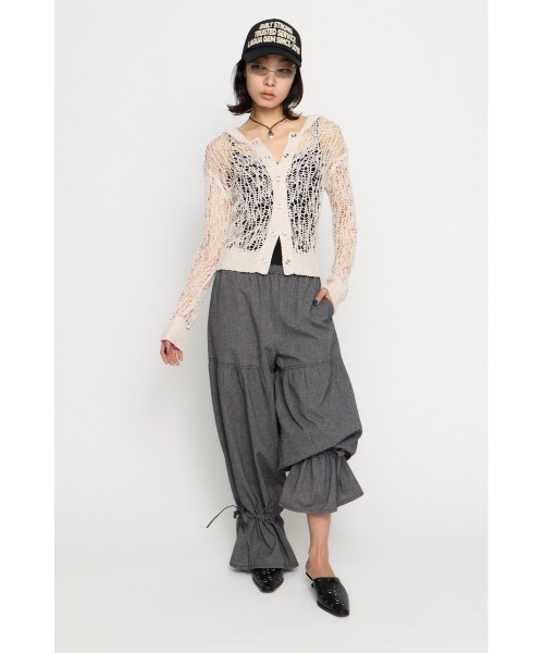 LAGUA GEM(ラグアジェム)の「MESH FABRIC HOODIE カーディガン(カーディガン/ボレロ・レディース・アイボリー/ブラック/カーキ・FREE)」の15枚目の写真