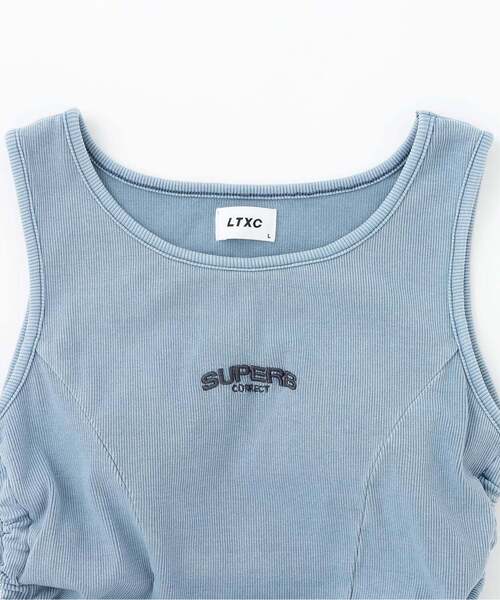 LOVETOXIC（ラブトキシック）の「【LTXC/抗菌防臭】カップつきピグメントトタンク（タンクトップ・キッズ・ブルー/グレー・S:140cm/130cm/L:160cm/M:150cm）」の4枚目の写真