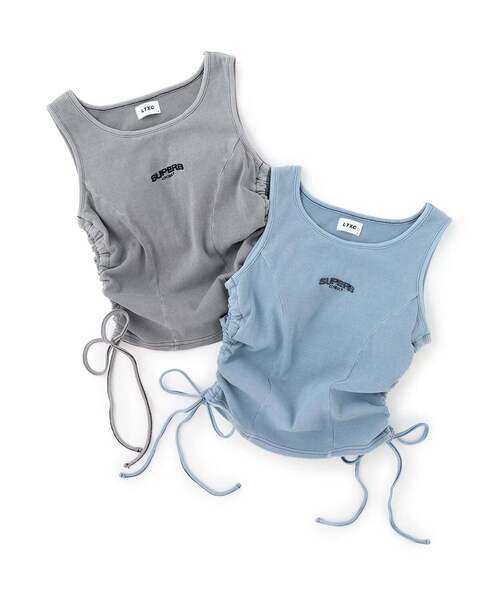 LOVETOXIC（ラブトキシック）の「【LTXC/抗菌防臭】カップつきピグメントトタンク（タンクトップ・キッズ・ブルー/グレー・S:140cm/130cm/L:160cm/M:150cm）」の8枚目の写真