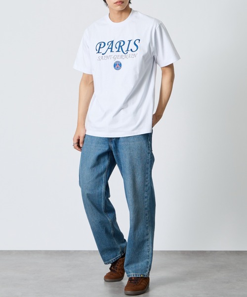 PARIS SAINT-GERMAIN（パリサンジェルマン）の「[PARIS SAINT-GERMAIN/パリ・サン＝ジェルマン] 別注 フロント刺繍ロゴ ショートスリーブTシャツ（Tシャツ/カットソー・メンズ・ホワイト/ブラック・M/XL/L）」の3枚目の写真
