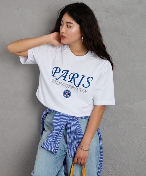 PARIS SAINT-GERMAIN（パリサンジェルマン）の「[PARIS SAINT-GERMAIN/パリ・サン＝ジェルマン] 別注 フロント刺繍ロゴ ショートスリーブTシャツ（Tシャツ/カットソー・メンズ・ホワイト/ブラック・M/XL/L）」の15枚目の写真