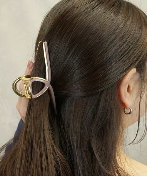 セール】アセチ メタルループバンスクリップ（バレッタ/ヘアクリップ
