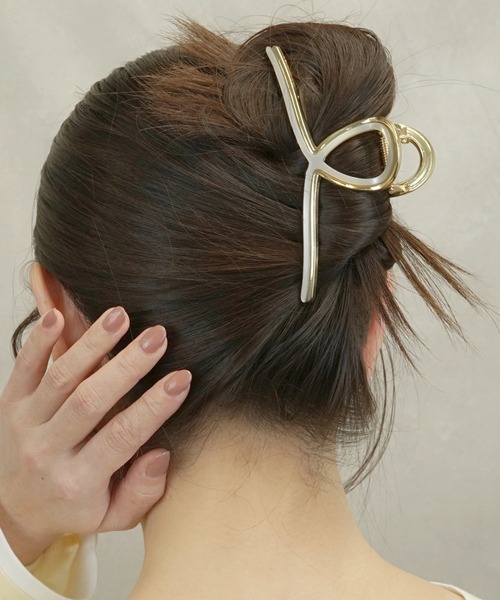 セール】アセチ メタルループバンスクリップ（バレッタ/ヘアクリップ