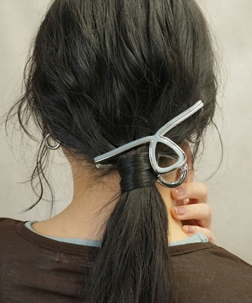 セール】アセチ メタルループバンスクリップ（バレッタ/ヘアクリップ