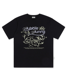 バブルバニープリントオーバーサイズ半袖Tシャツブラック