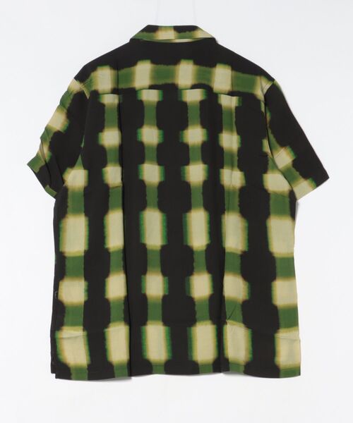 OAS(オーエーエス)の「SS SHIRT/OAS / チェック調ストライプ オープンカラー半袖シャツ ブラック×グリーン 総柄 リゾートシャツ 開襟 夏(シャツ/ブラウス・メンズ・グリーン・LARGE)」の2枚目の写真