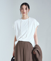 【接触冷感】袖タックTシャツ