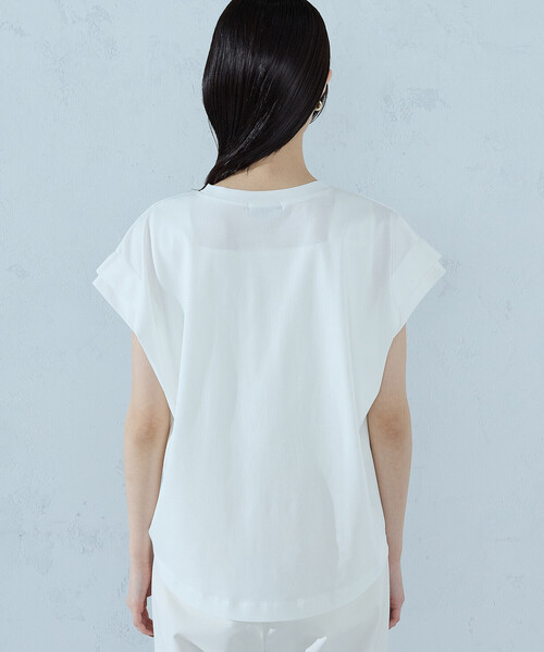 COMME CA ISM(コムサイズム)の「【接触冷感】袖タックTシャツ(Tシャツ/カットソー・レディース・ブルー/カーキ/ブラック/ホワイト・MEDIUM/LARGE)」の22枚目の写真