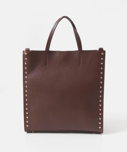 URBAN RESEARCH ROSSO WOMEN(アーバンリサーチ ロッソ)の「AULENTTI スタッズスクエアバッグ(ハンドバッグ・レディース・ベージュ・FREE)」の3枚目の写真