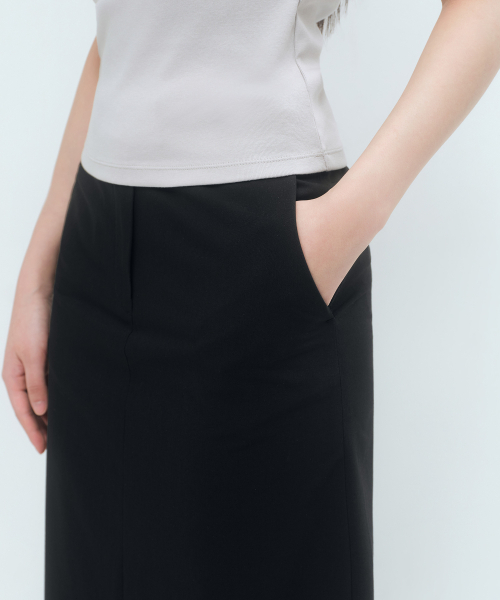 MUSINSA STANDARD WOMAN（ムシンサスタンダードウーマン）の「[クールタンダード] ウィメンズ ストレート マキシ スカート [ブラック]（スカート・レディース・その他・X-SMALL/SMALL/MEDIUM/LARGE）」の8枚目の写真