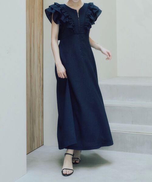 cle blatt(クレブラット)の「フリルジップワンピース(ワンピース・レディース・アイボリー/ネイビー/ブルー系その他5・SMALL/MEDIUM)」の9枚目の写真