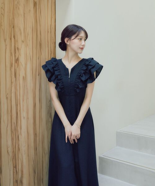 cle blatt(クレブラット)の「フリルジップワンピース(ワンピース・レディース・アイボリー/ネイビー/ブルー系その他5・SMALL/MEDIUM)」の10枚目の写真