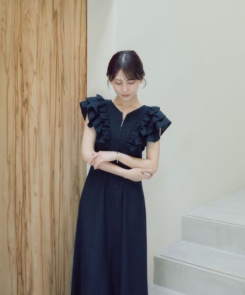 cle blatt(クレブラット)の「フリルジップワンピース(ワンピース・レディース・アイボリー/ネイビー/ブルー系その他5・SMALL/MEDIUM)」の11枚目の写真
