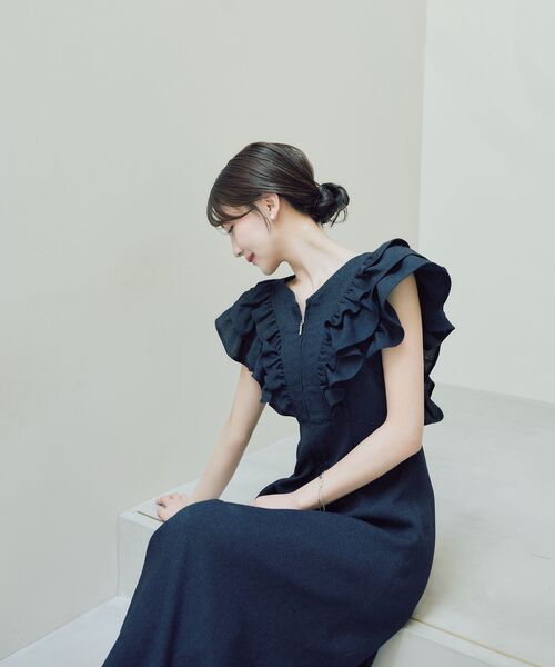 cle blatt(クレブラット)の「フリルジップワンピース(ワンピース・レディース・アイボリー/ネイビー/ブルー系その他5・SMALL/MEDIUM)」の13枚目の写真