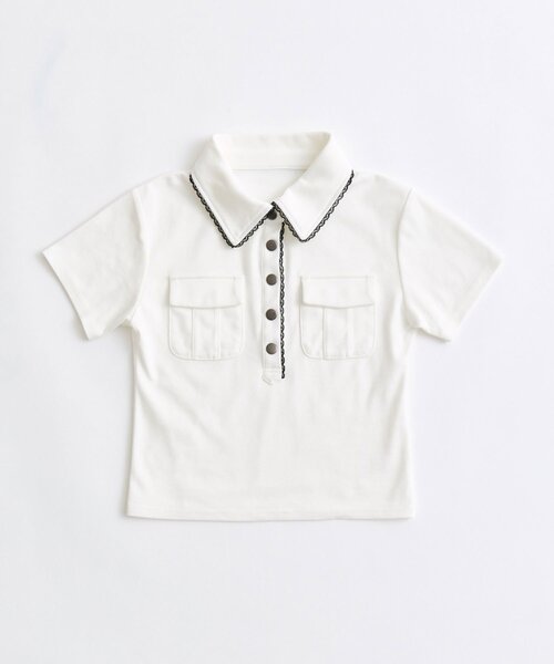 OLIVE des OLIVE(オリーブデオリーブ)の「ミリタリー風シャツ(Tシャツ/カットソー・レディース・ブラック/ベージュ/オフホワイト・FREE)」の14枚目の写真