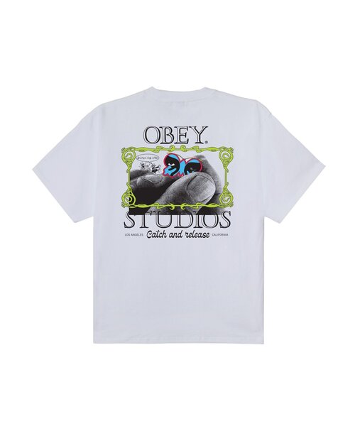 OBEY（オベイ）の「【OBEY】CATCH AND RELEASE（Tシャツ/カットソー・レディース・ブラック/ホワイト・SMALL）」の3枚目の写真