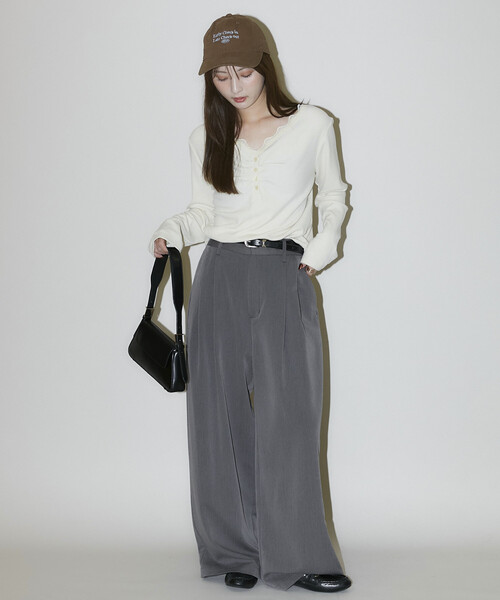PUBLUX(パブリュクス)の「PUBLUX/パブリュクス 2タック スラックス パンツ 限定展開(その他パンツ・レディース・グレー/ブラウン/ブラック・MEDIUM/SMALL)」の11枚目の写真