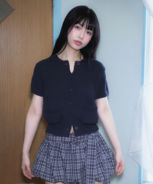 ROSEFRANTZ（ロゼフランツ）の「Pocket short sleeve knit cardigan [Navy]（カーディガン/ボレロ・レディース・ネイビー・OS）」の2枚目の写真