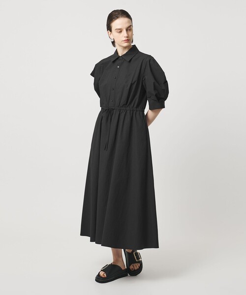 ASTRAET（アストラット）の「＜ASTRAET＞パワーショルダー フレアワンピース（ワンピース・レディース・ブラック/ダークブラウン・FREE）」の4枚目の写真