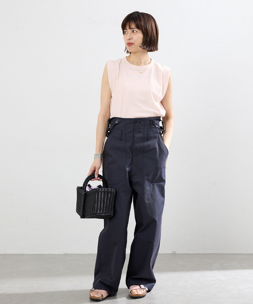 IENA(イエナ)の「ATON/エイトン FRESCA SINGLEJERSEY NS ノースリーブ(Tシャツ/カットソー・レディース・ブラック系その他/ピンク系その他/ホワイト/ブラウン・FREE)」の8枚目の写真