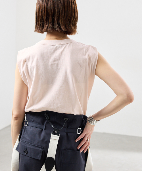 IENA(イエナ)の「ATON/エイトン FRESCA SINGLEJERSEY NS ノースリーブ(Tシャツ/カットソー・レディース・ブラック系その他/ピンク系その他/ホワイト/ブラウン・FREE)」の21枚目の写真