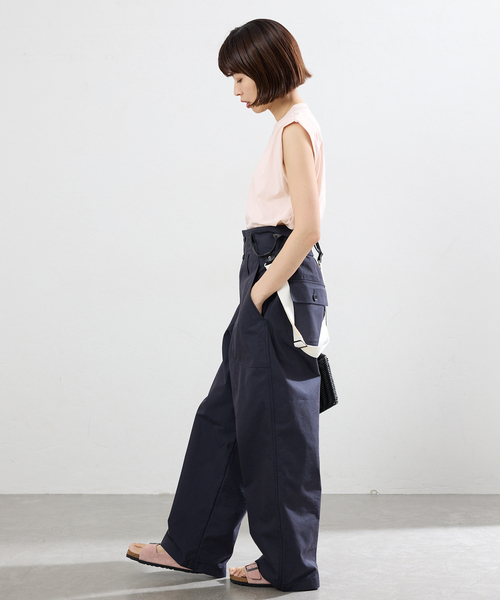 IENA(イエナ)の「ATON/エイトン FRESCA SINGLEJERSEY NS ノースリーブ(Tシャツ/カットソー・レディース・ブラック系その他/ピンク系その他/ホワイト/ブラウン・FREE)」の22枚目の写真