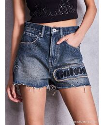 GYDA×GALFYハイウエストGalDA bijou デニムショートパンツ