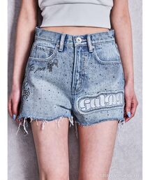 GALFY | GYDA×GALFYハイウエストGalDA bijou デニムショートパンツ(デニムパンツ)