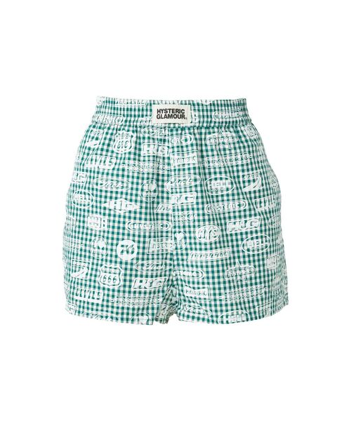 HYSTERIC GLAMOUR(ヒステリックグラマー)の「HG RACING柄 ギンガムチェックショートパンツ(その他パンツ・レディース・ピンク系その他/グリーン系その他・FREE)」の2枚目の写真