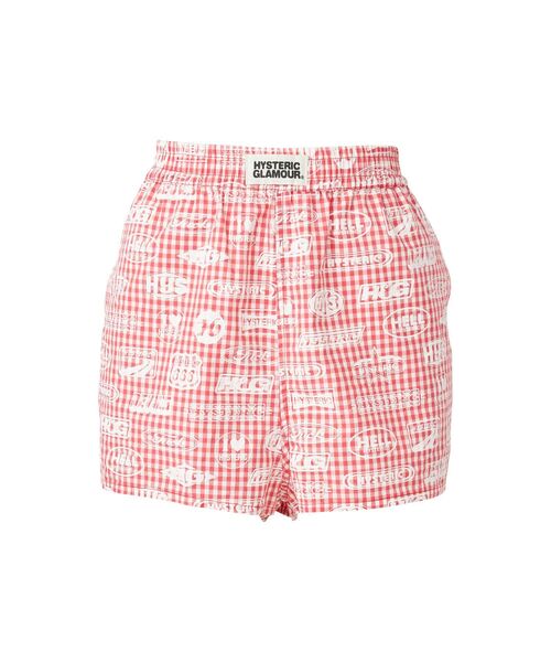 HYSTERIC GLAMOUR(ヒステリックグラマー)の「HG RACING柄 ギンガムチェックショートパンツ(その他パンツ・レディース・ピンク系その他/グリーン系その他・FREE)」の1枚目の写真
