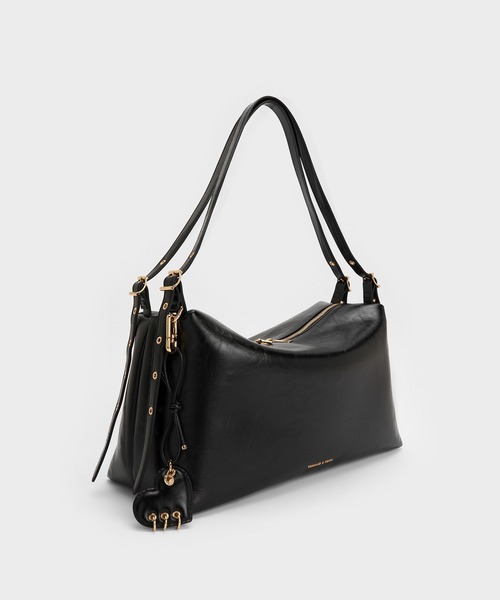 CHARLES & KEITH(チャールズ & キース)の「Rey レイ スラウチー ショルダーバッグ(ショルダーバッグ・レディース・ダークブラウン系3/ブラック・M)」の19枚目の写真