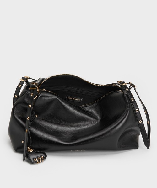 CHARLES & KEITH(チャールズ & キース)の「Rey レイ スラウチー ショルダーバッグ(ショルダーバッグ・レディース・ダークブラウン系3/ブラック・M)」の17枚目の写真
