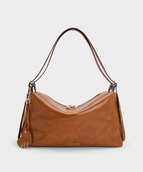 CHARLES & KEITH(チャールズ & キース)の「Rey レイ スラウチー ショルダーバッグ(ショルダーバッグ・レディース・ダークブラウン系3/ブラック・M)」の11枚目の写真