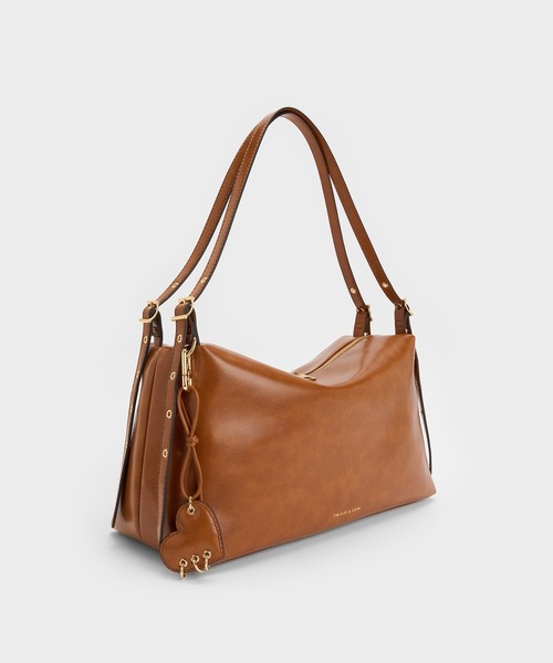 CHARLES & KEITH(チャールズ & キース)の「Rey レイ スラウチー ショルダーバッグ(ショルダーバッグ・レディース・ダークブラウン系3/ブラック・M)」の10枚目の写真