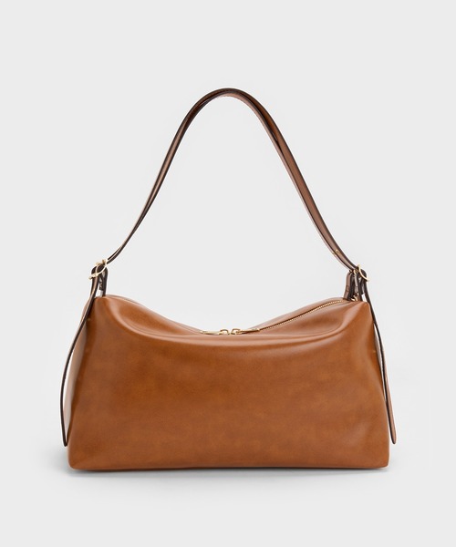 CHARLES & KEITH(チャールズ & キース)の「Rey レイ スラウチー ショルダーバッグ(ショルダーバッグ・レディース・ダークブラウン系3/ブラック・M)」の9枚目の写真
