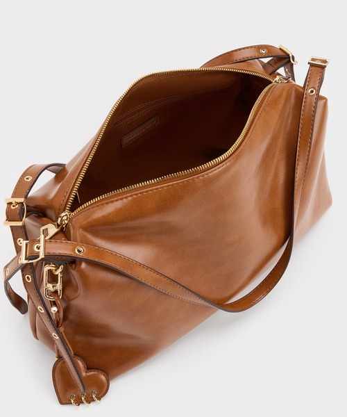 CHARLES & KEITH(チャールズ & キース)の「Rey レイ スラウチー ショルダーバッグ(ショルダーバッグ・レディース・ダークブラウン系3/ブラック・M)」の7枚目の写真