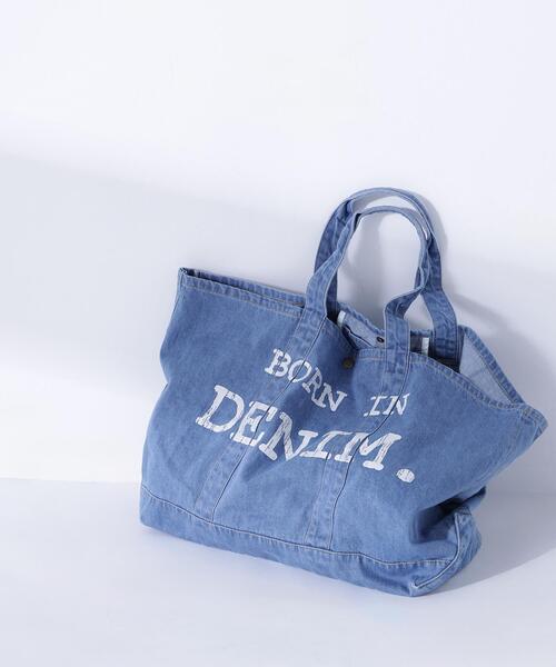 NATURAL BEAUTY BASIC(ナチュラルビューティーベーシック)の「デニムグローサリートートバッグ(トートバッグ・レディース・ブルー・フリ-)」の1枚目の写真