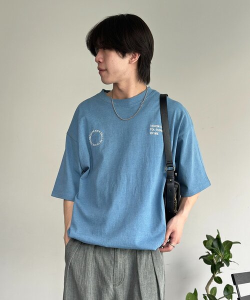 CPCM(シーピーシーエム)の「カットデニム胸刺繍T(Tシャツ/カットソー・レディース・サックスブルー/ブラック/ブルー・SMALL/MEDIUM/LARGE)」の1枚目の写真