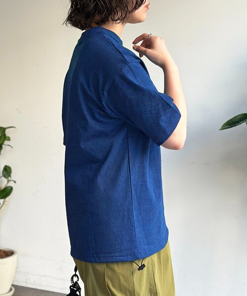 CPCM(シーピーシーエム)の「カットデニム胸刺繍T(Tシャツ/カットソー・レディース・サックスブルー/ブラック/ブルー・SMALL/MEDIUM/LARGE)」の7枚目の写真
