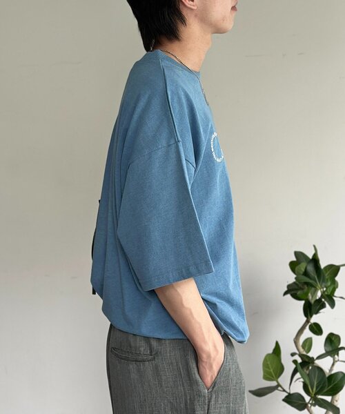 CPCM(シーピーシーエム)の「カットデニム胸刺繍T(Tシャツ/カットソー・レディース・サックスブルー/ブラック/ブルー・SMALL/MEDIUM/LARGE)」の13枚目の写真