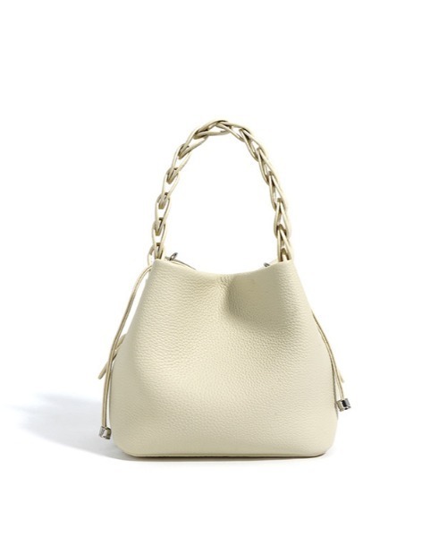NiiNa(ニーナ)の「【NiiNa】【高品質牛革】2wayスクエアレザースモール編み込みハンドルバッグ(ショルダーバッグ・レディース・カーキ/ブラウン・FREE)」の5枚目の写真